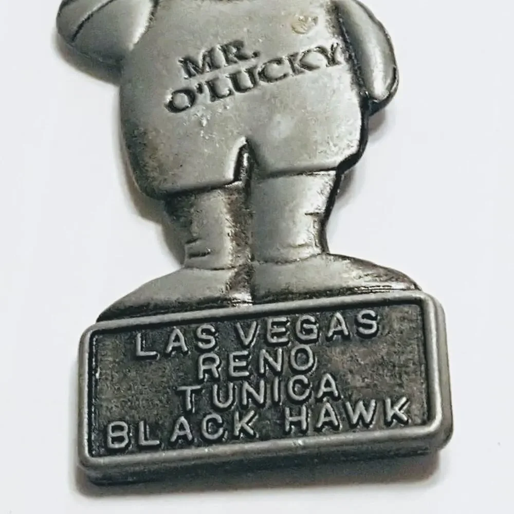Metal Fitzgerald Casino Mr. O'Lucky Key Chain Vintage Las Vegas, NV.